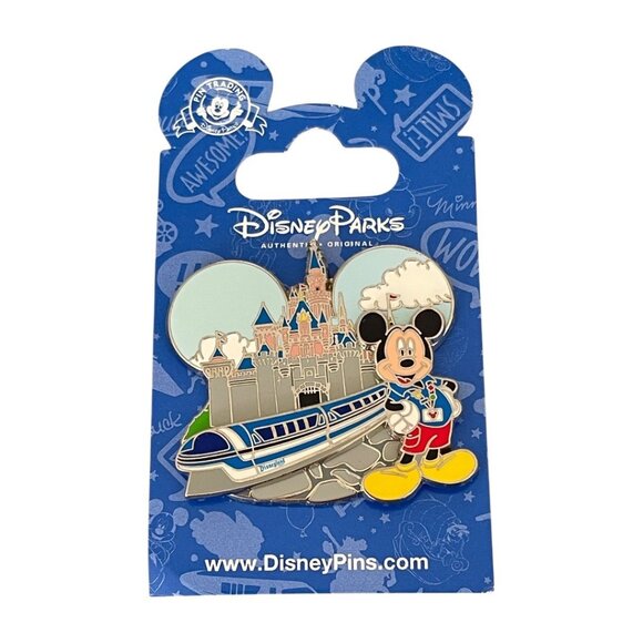 Disney Parks Disneyland Mickey Mouse Monorail Sleeping Beauty Castle Pin - Picture 6 of 6